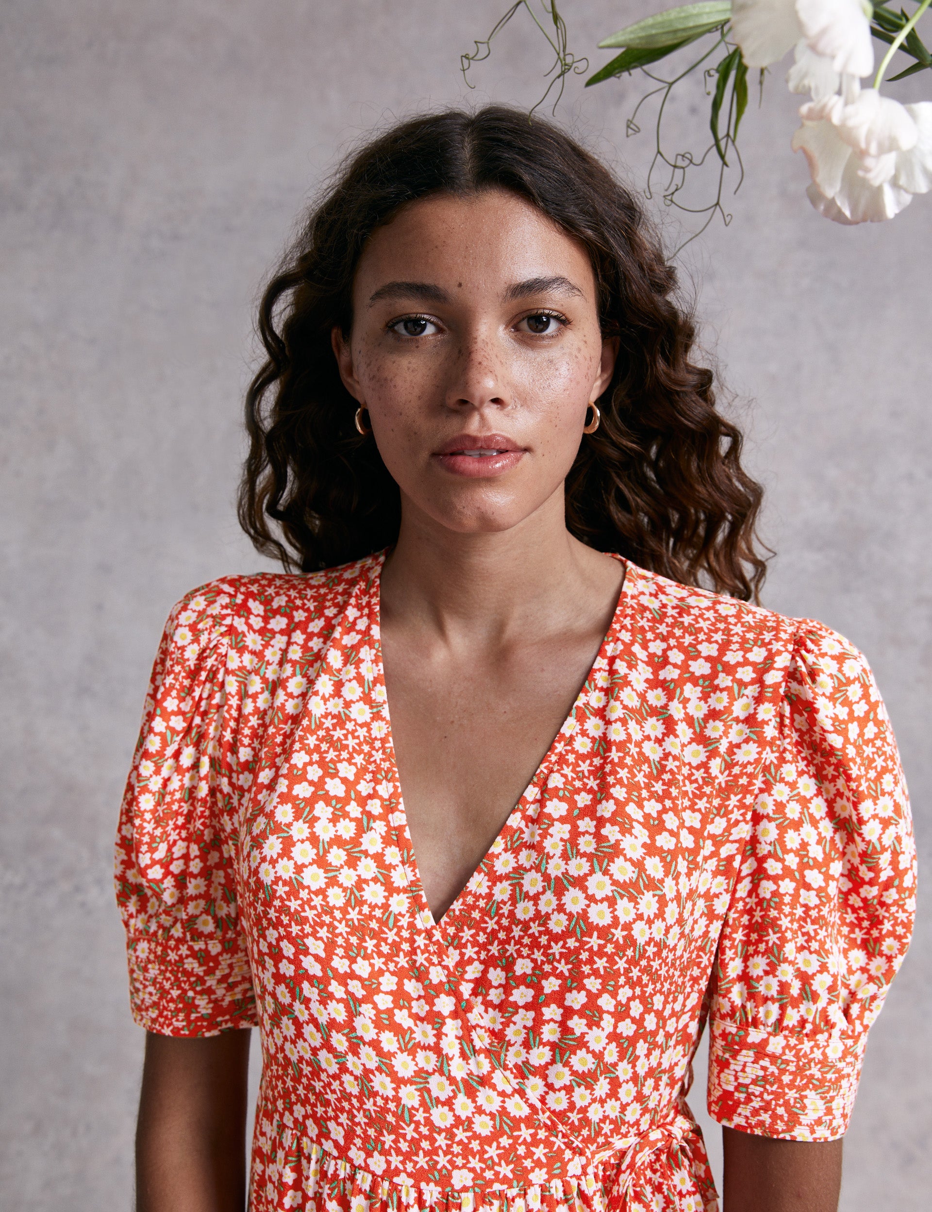 M&S X Ghost Ditsy Floral Wrap Midi Dress product image