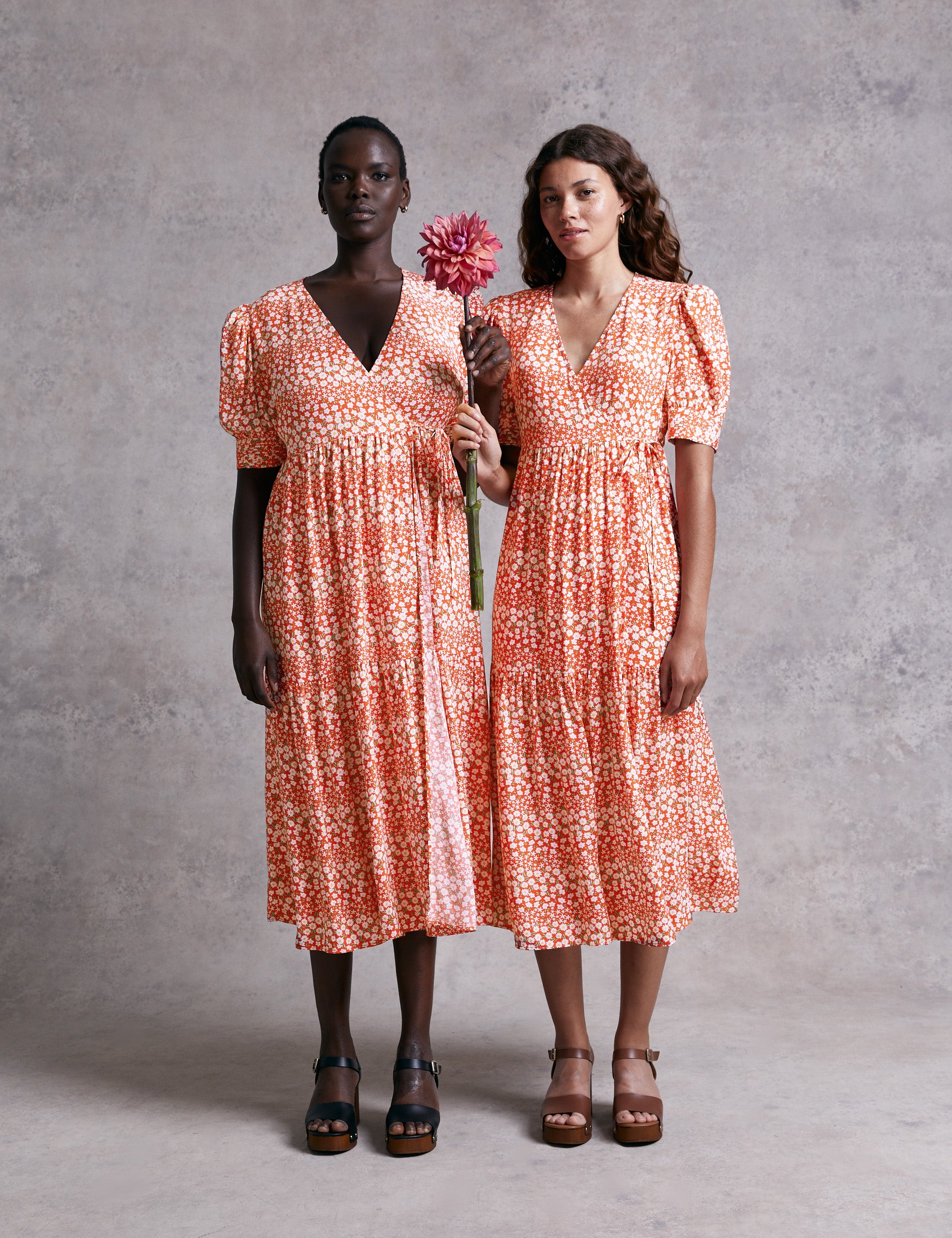 M&S X Ghost Ditsy Floral Wrap Midi Dress product image