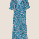 M&S X Ghost Ditsy Floral Button Through Midi Dress