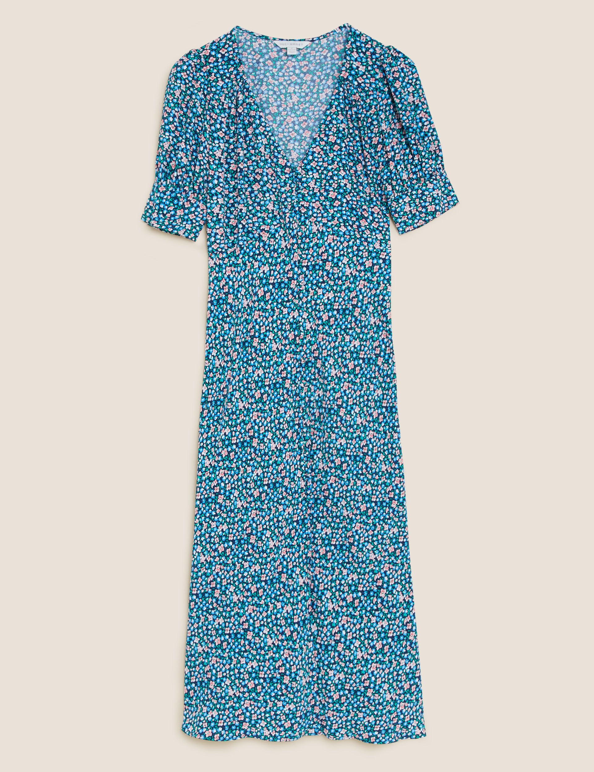 M&S X Ghost Ditsy Floral Button Through Midi Dress