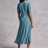 M&S X Ghost Ditsy Floral Button Through Midi Dress
