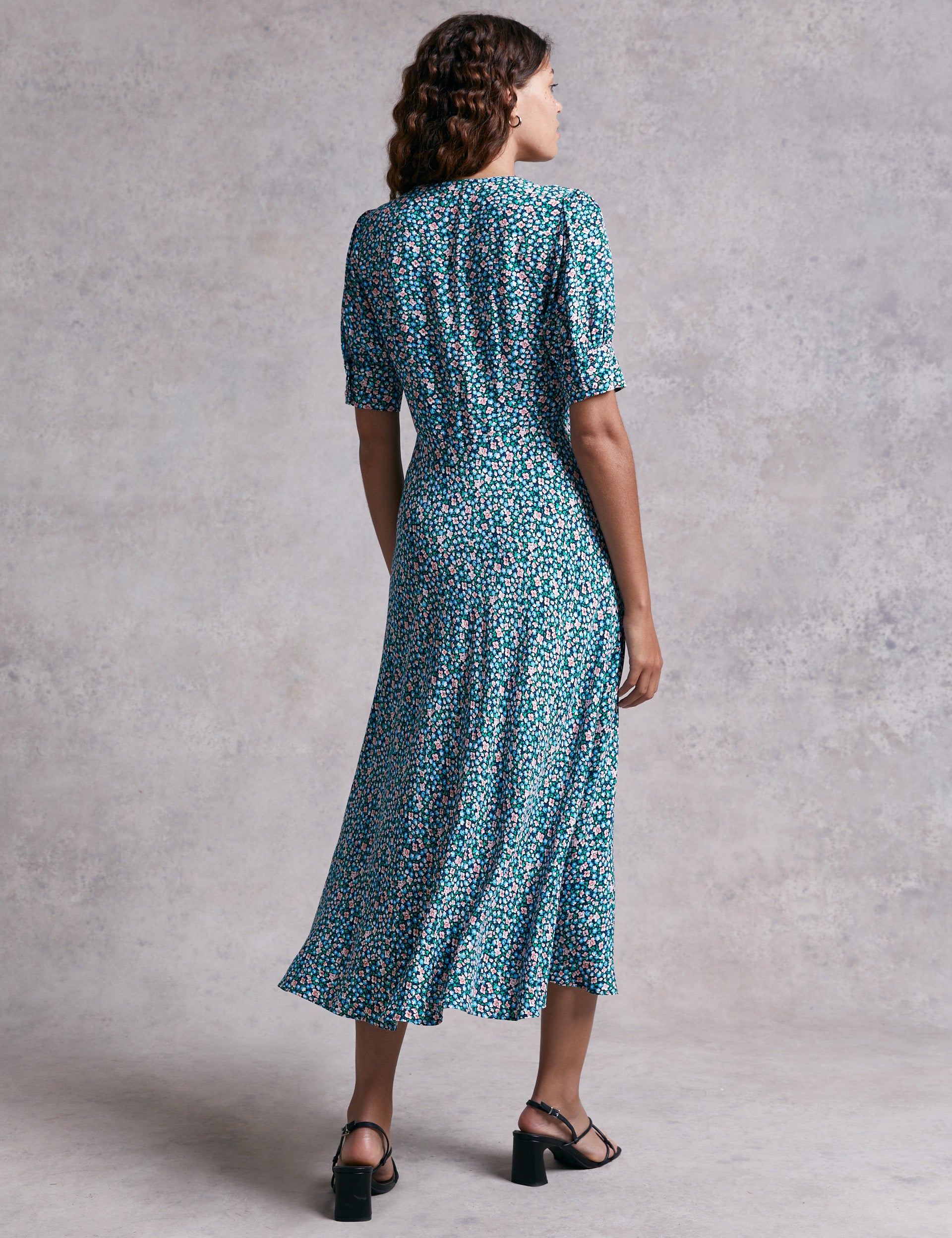 M&S X Ghost Ditsy Floral Button Through Midi Dress product image