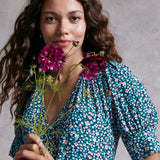 M&S X Ghost Ditsy Floral Button Through Midi Dress
