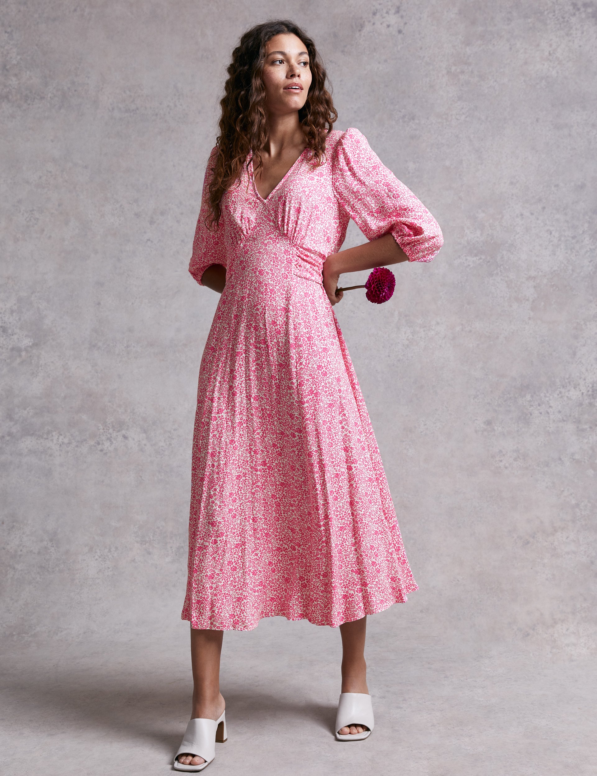 M&S X Ghost Floral V Neck Midi Dress product image