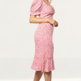 Seven Wonders Pink Floral Samantha Midi Dress product image