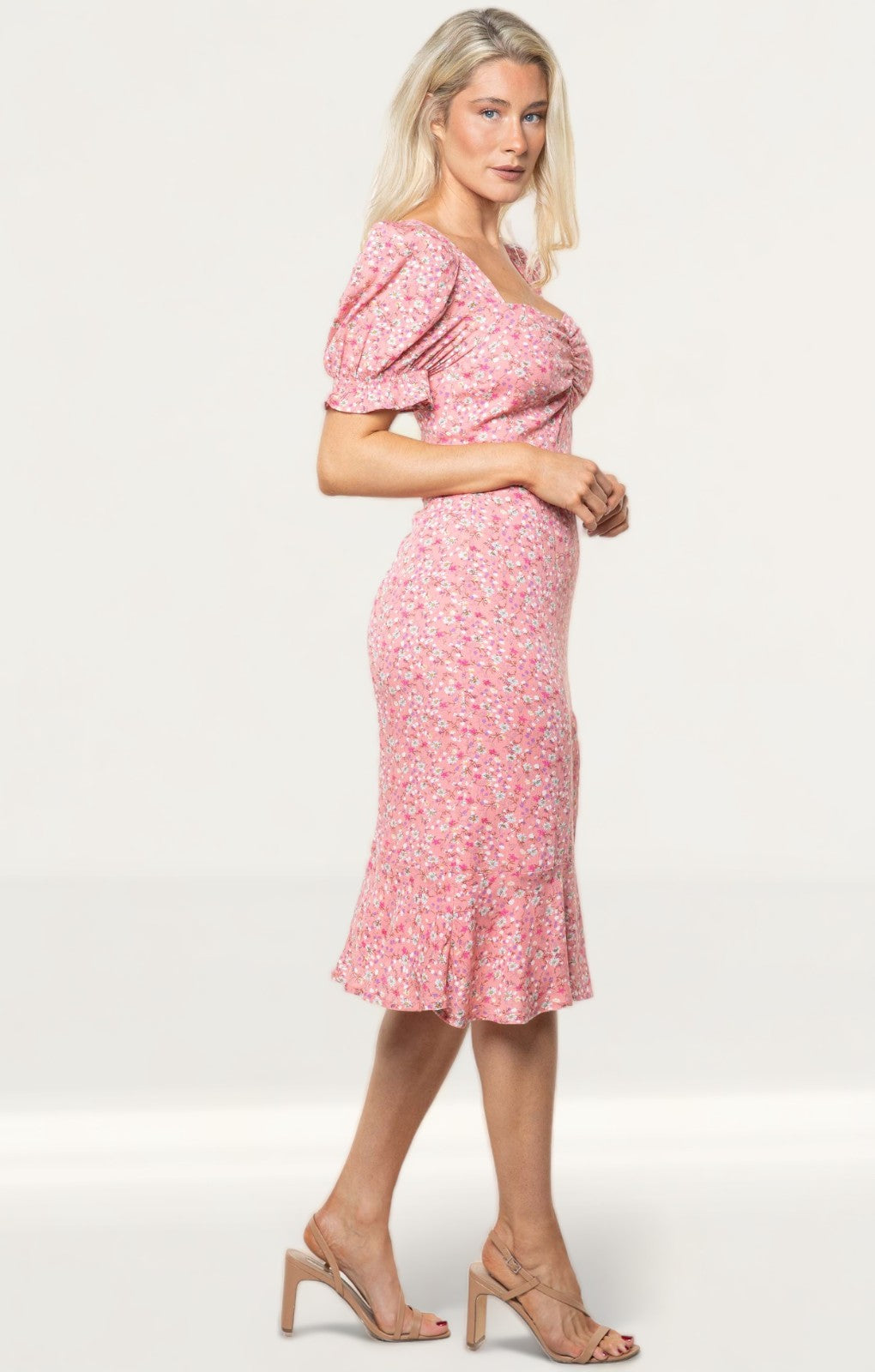 Seven Wonders Pink Floral Samantha Midi Dress product image