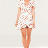 Seven Wonders White Polka Dot Mini Wrap Dress product image