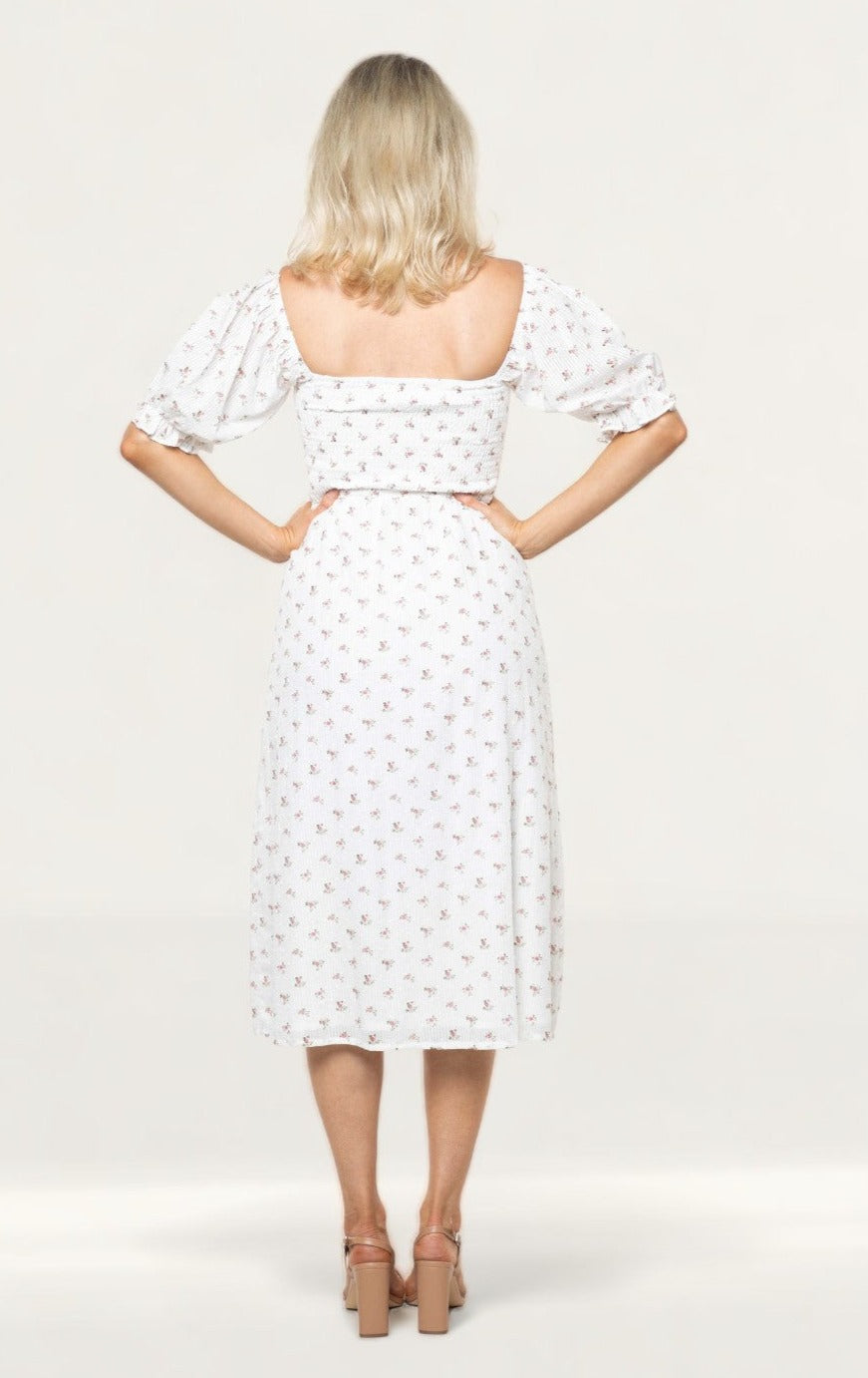 Seven Wonders White Floral Yennifer Midi Dress