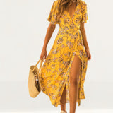 Seven Wonders Yellow Floral Print Wrap Dress product image