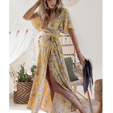 Seven Wonders Yellow Floral Print Wrap Dress