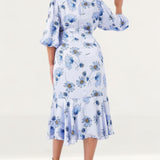 Simply Be Blue Print Satin Dress