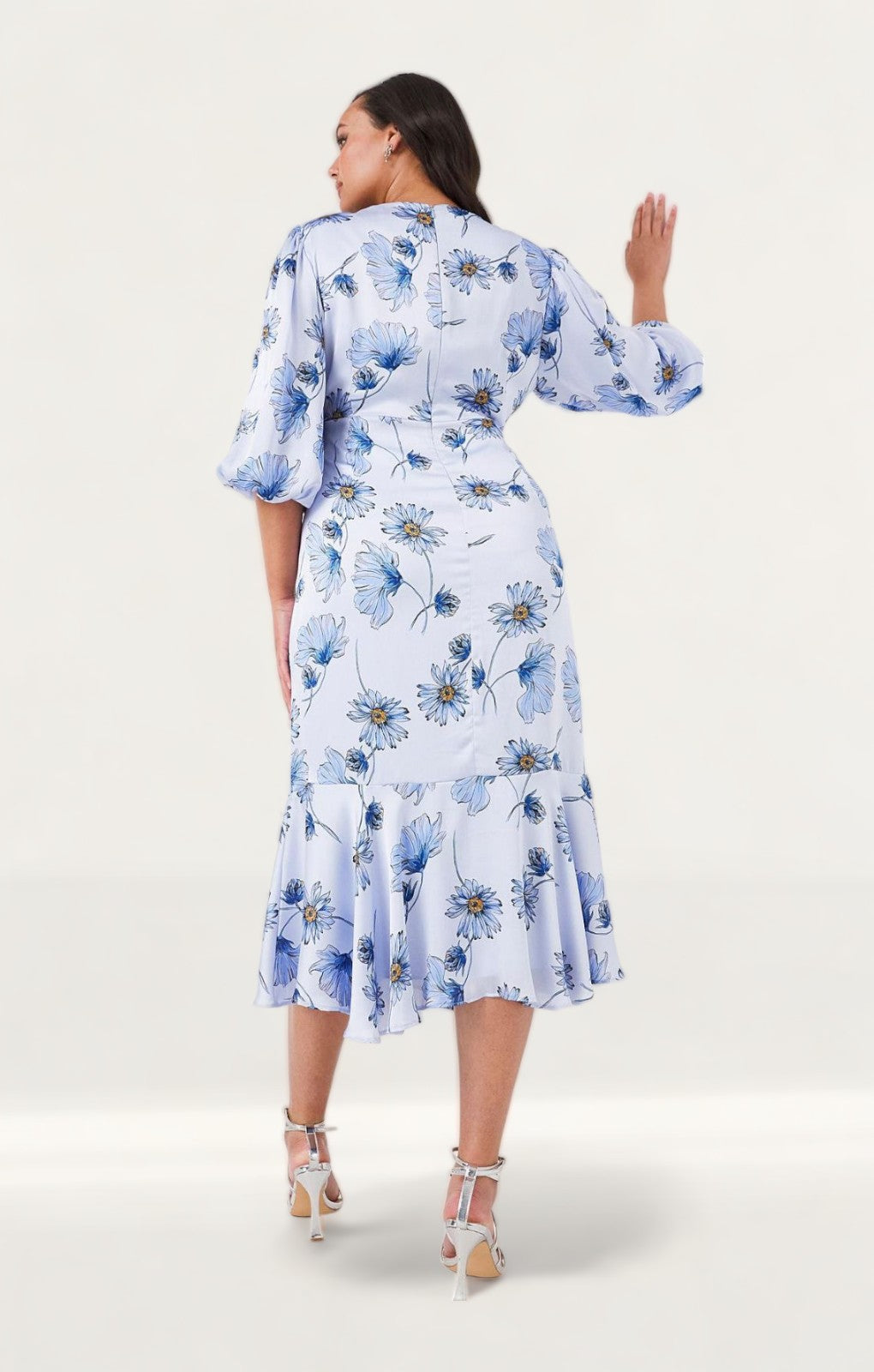 Simply Be Blue Print Satin Dress