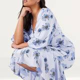 Simply Be Blue Print Satin Dress