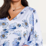 Simply Be Blue Print Satin Dress