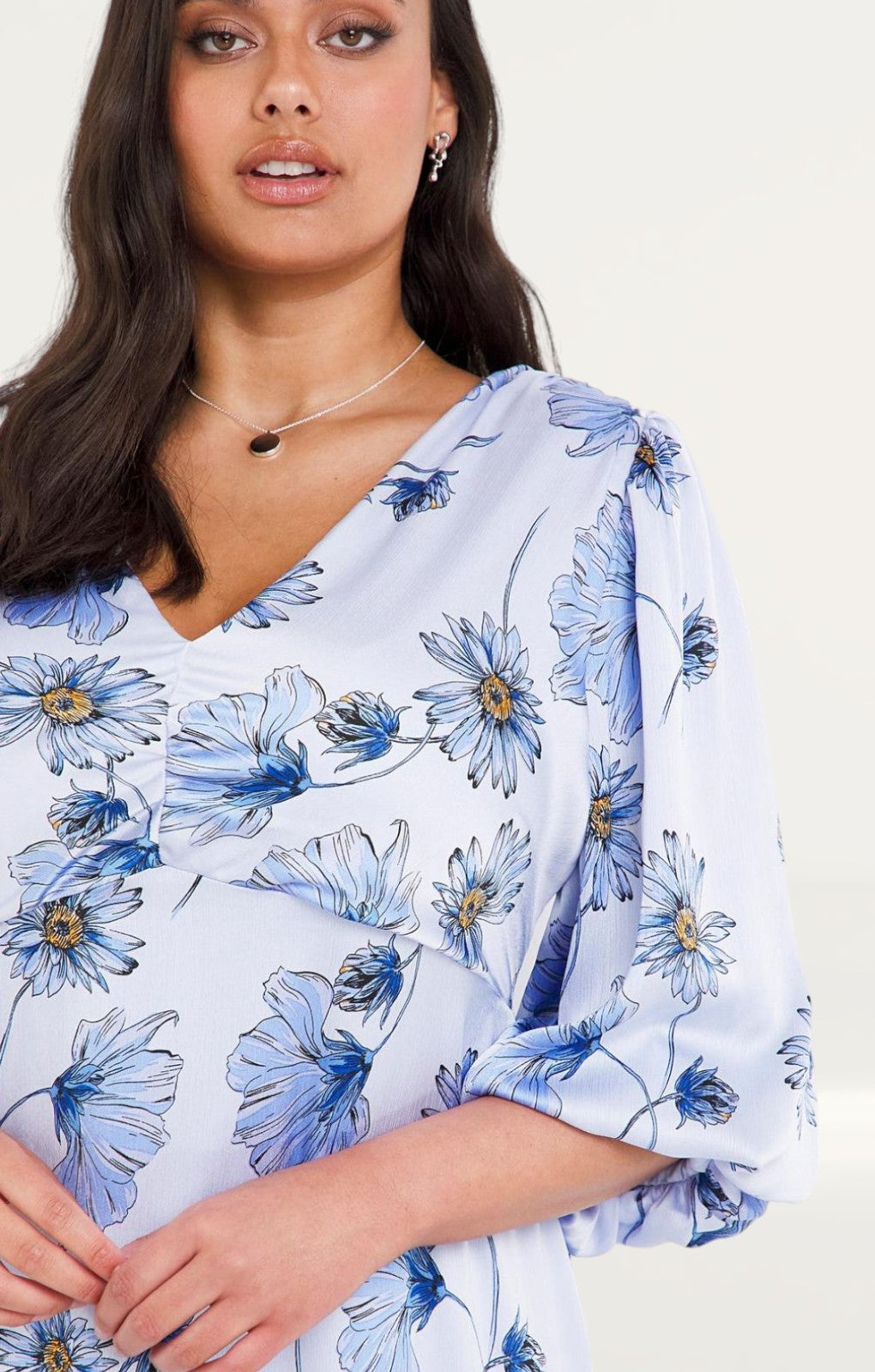 Simply Be Blue Print Satin Dress
