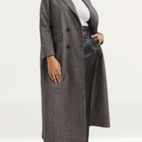 Simply Be Check Slim Maxi Column Coat