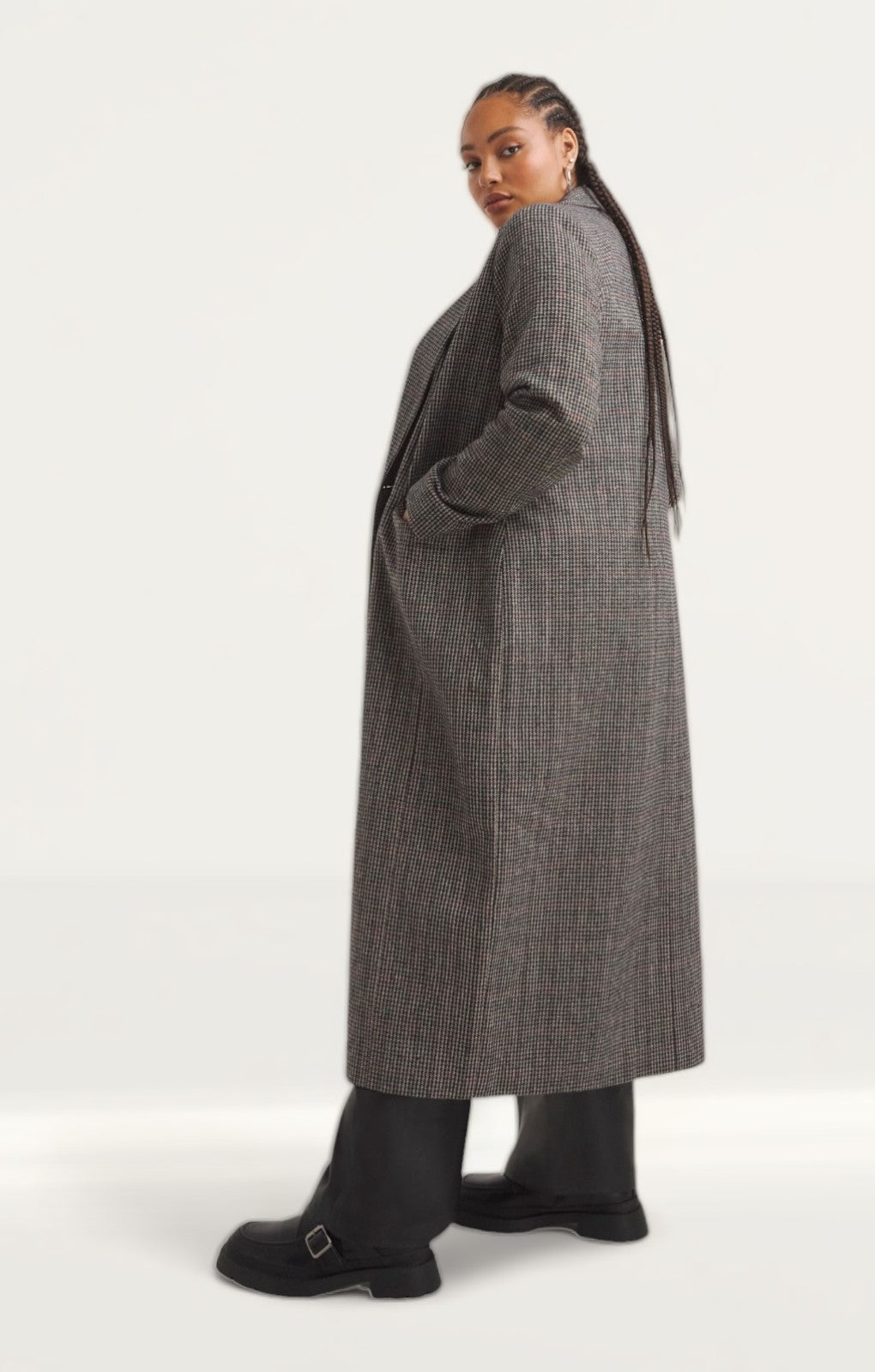 Simply Be Check Slim Maxi Column Coat