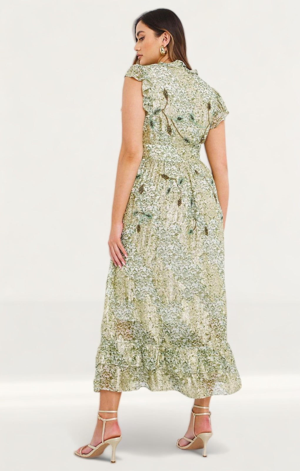 Simply Be Green & Gold Beaded Maxi