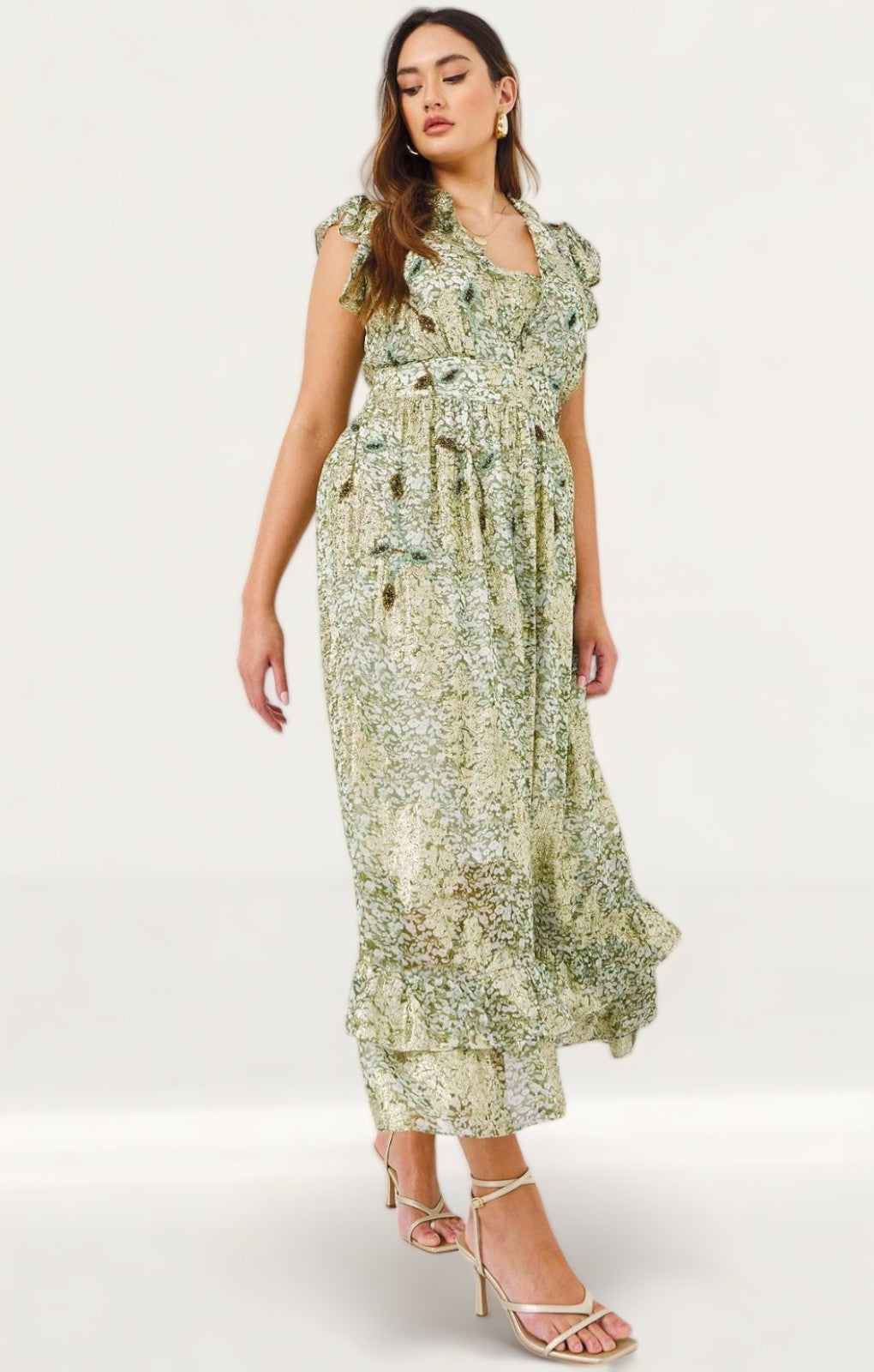 Simply Be Green & Gold Beaded Maxi product image