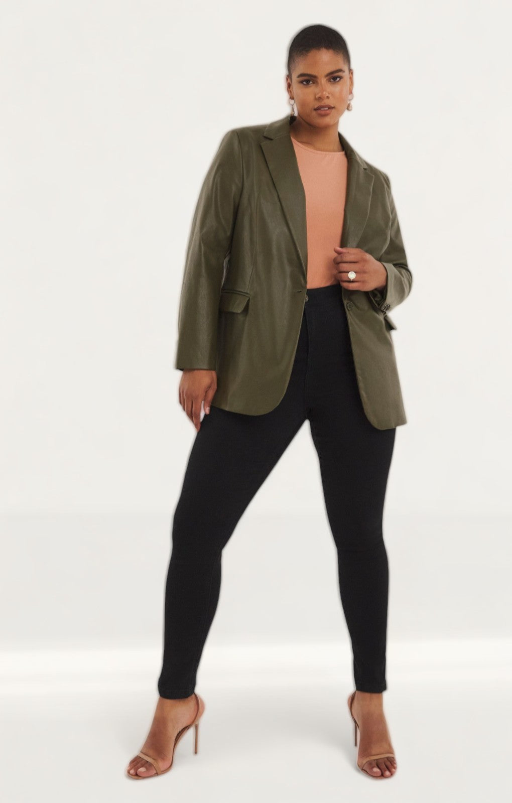 Simply Be Khaki Pu Blazer product image