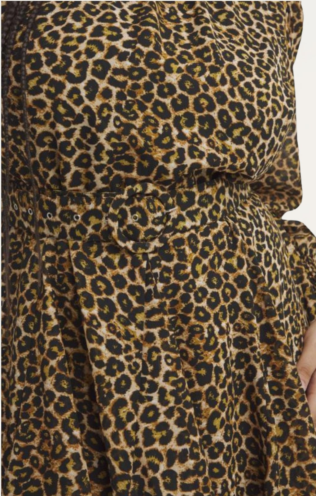 Simply Be Leopard Print Georgette Belted Skater Dress