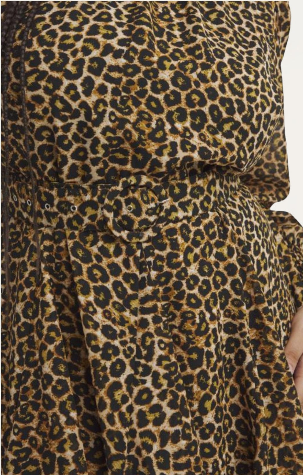 Simply Be Leopard Print Georgette Belted Skater Dress product image