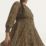Simply Be Leopard Print Georgette Belted Skater Dress