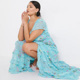 Simply Be Blue Floral Tiered Maxi Dress