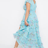 Simply Be Blue Floral Tiered Maxi Dress