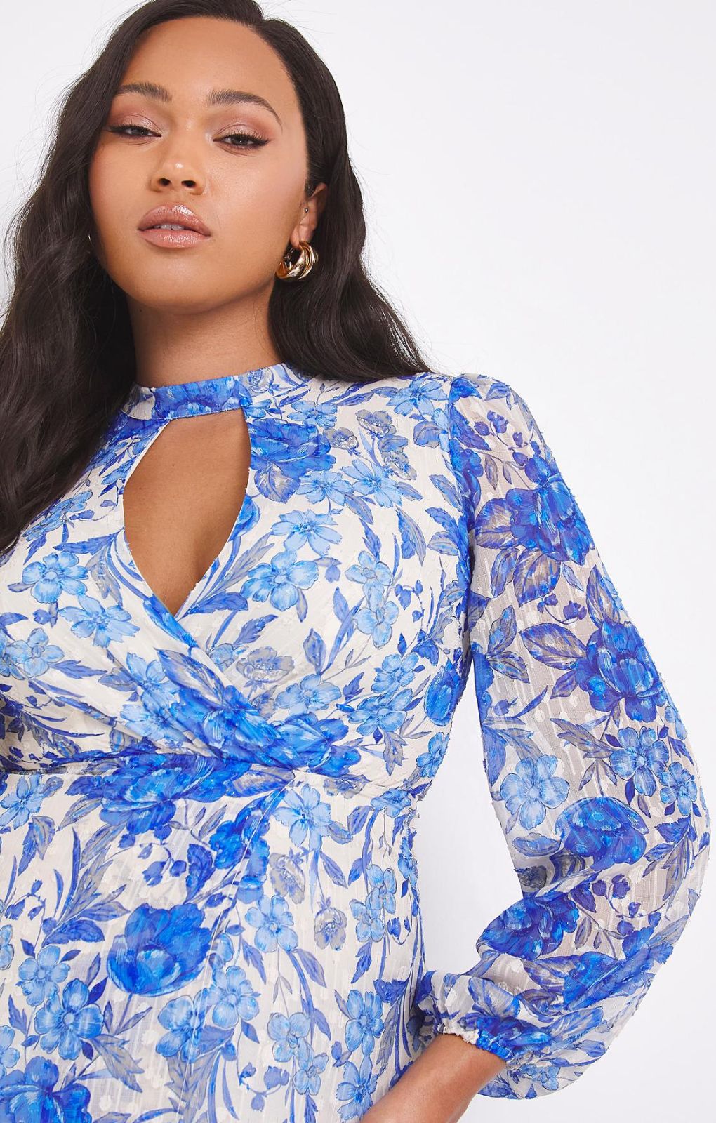 Simply Be Blue Print Choker Dress product image
