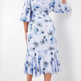 Simply Be Blue Print Satin Dress