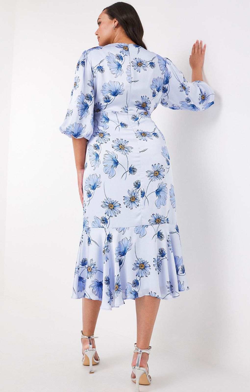 Simply Be Blue Print Satin Dress