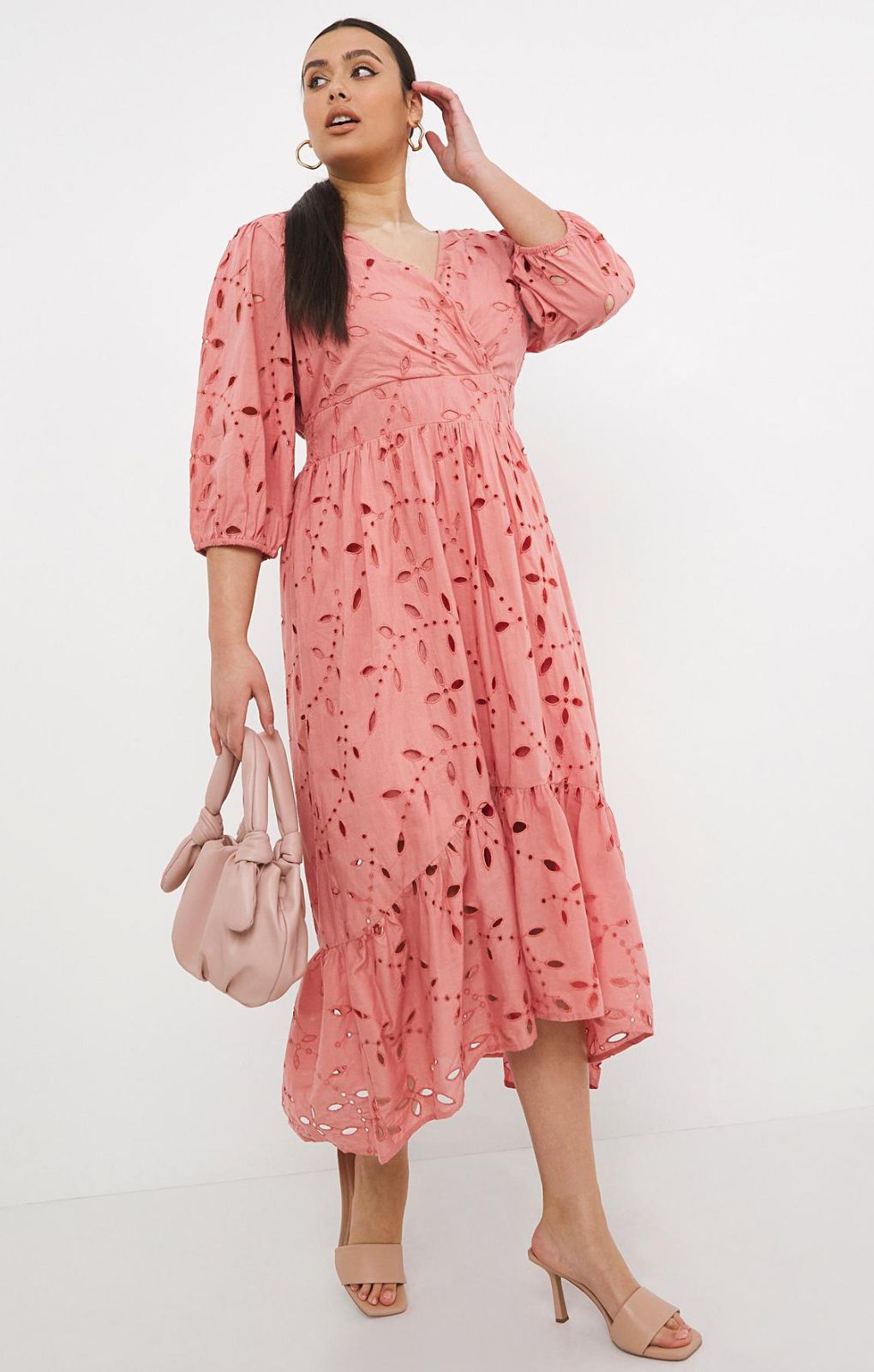Simply Be Blush Broderie Dress