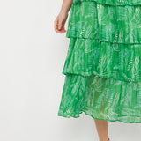 Simply Be Green Print Tiered Dress