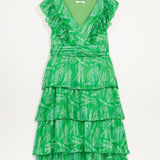 Simply Be Green Print Tiered Dress