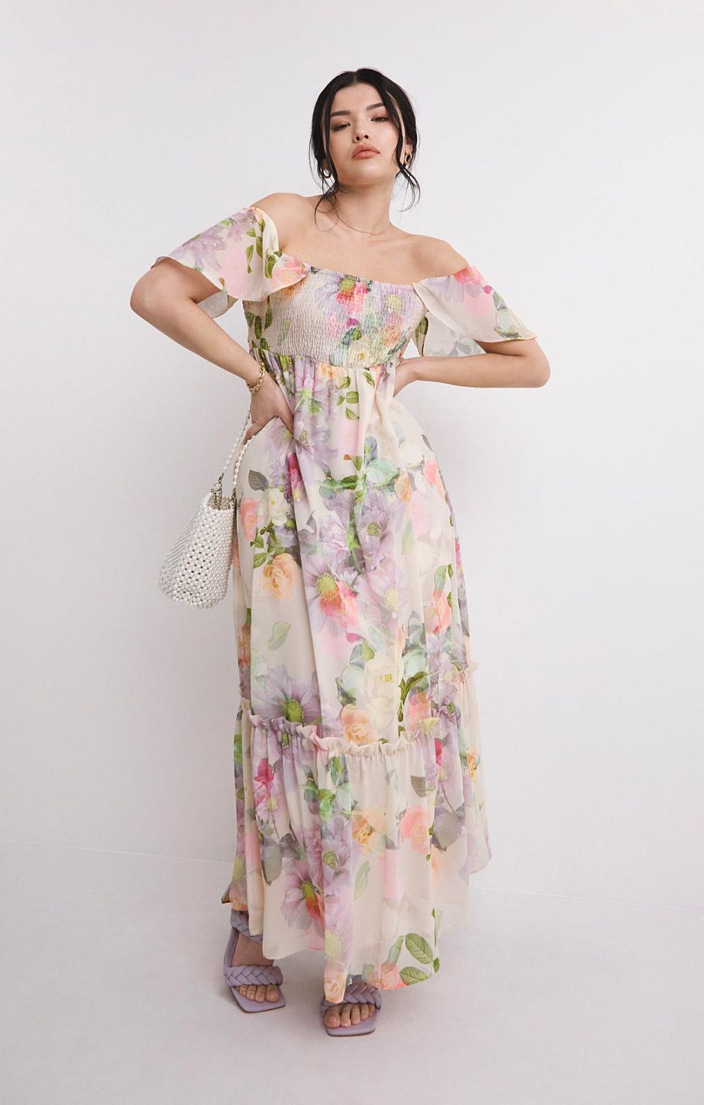 Simply Be Ivory Floral Maxi Dress product image