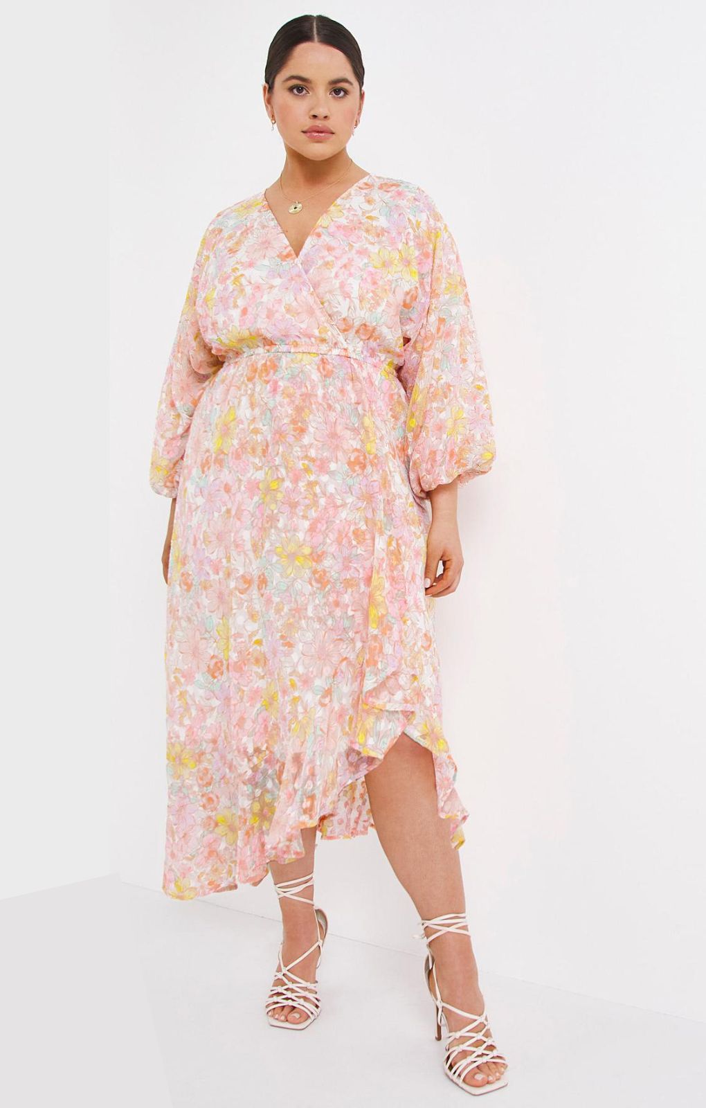 Simply Be Multi Floral Jacquard Midi Dress product image