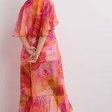 Simply Be Pink Floral Floral Wrap Dress
