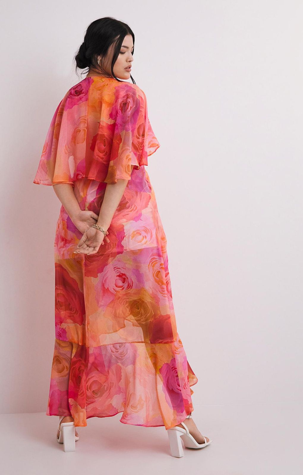 Simply Be Pink Floral Floral Wrap Dress product image