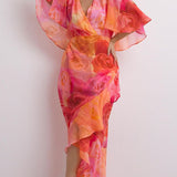 Simply Be Pink Floral Floral Wrap Dress product image
