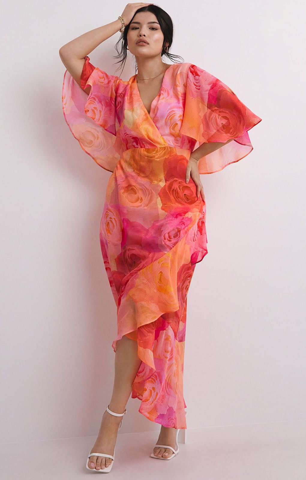 Simply Be Pink Floral Floral Wrap Dress product image