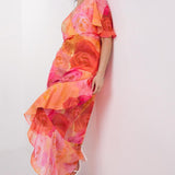 Simply Be Pink Floral Floral Wrap Dress