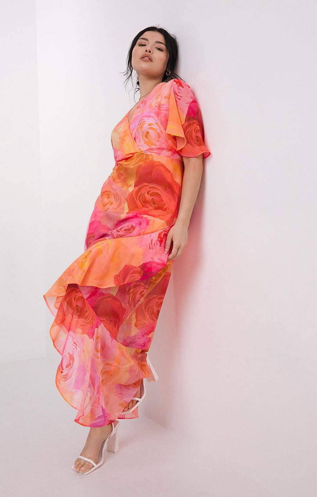 Simply Be Pink Floral Floral Wrap Dress product image