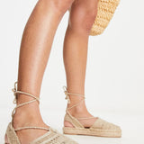 South Beach Crochet Espadrille Sandal In Natural