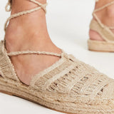 South Beach Crochet Espadrille Sandal In Natural