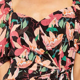 Talulah Black Floral Wrap Mini Dress product image