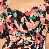 Talulah Black Floral Wrap Mini Dress