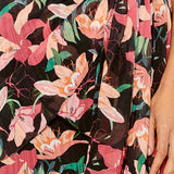 Talulah Black Floral Wrap Mini Dress