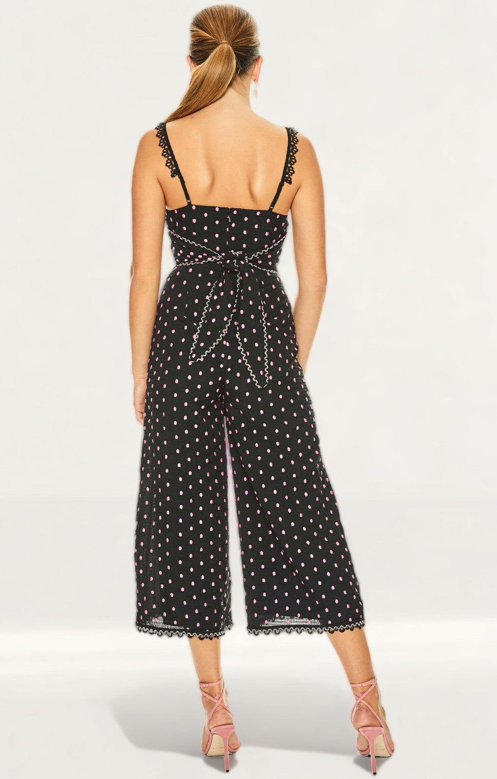 Talulah Black Lilac Spot All Night Long Jumpsuit