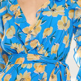 Talulah Blue Floral Wrap Mini Dress